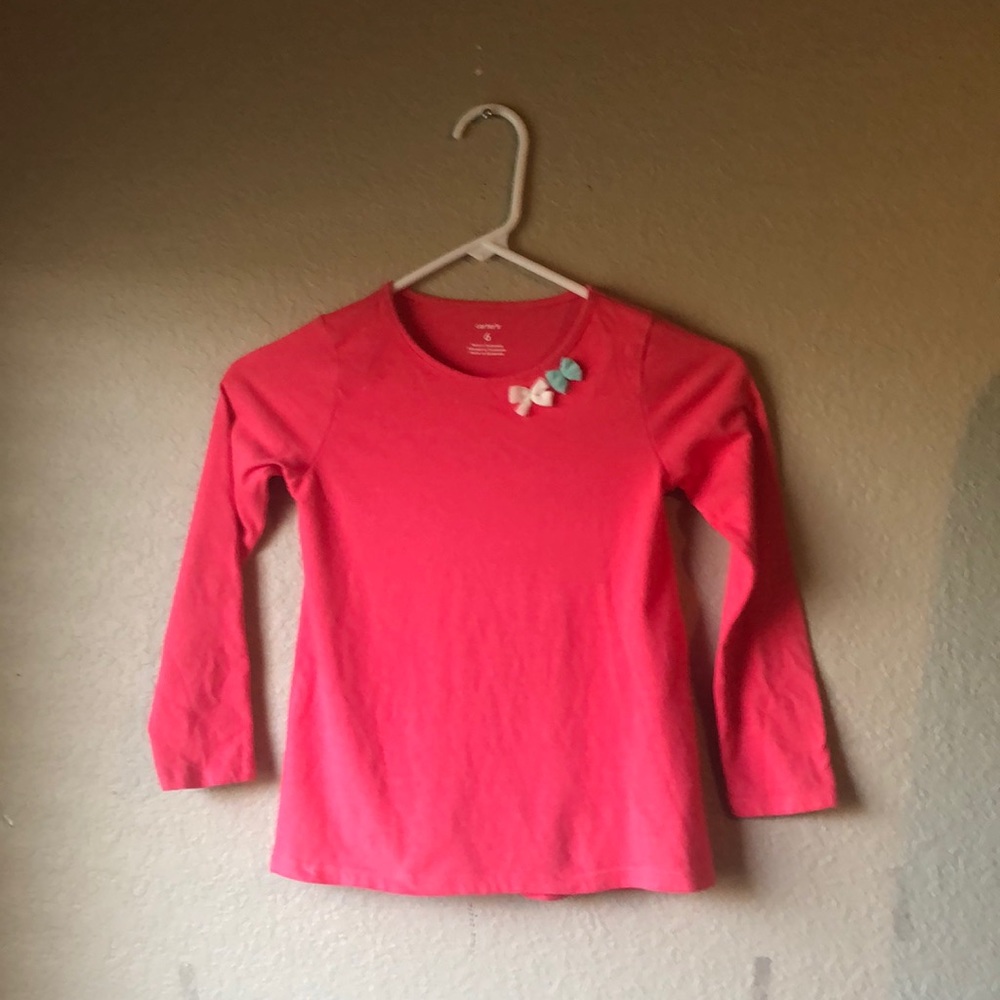 Girls Shirt Carter’s Dark Pink Long Sleeve Shirt Top Girls 6